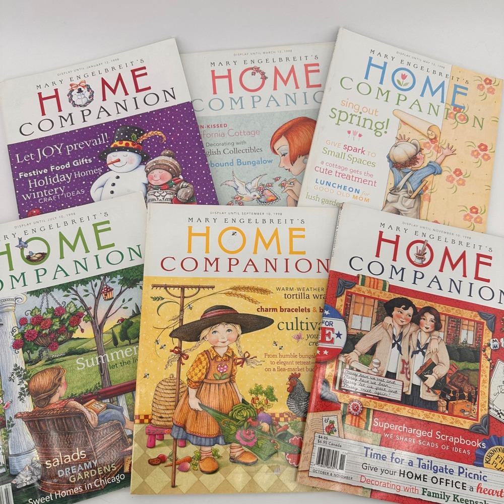 Vintage Mary Engelbreit Home Companion Magazine 1998 Complete Lot of 6 Lifestyle